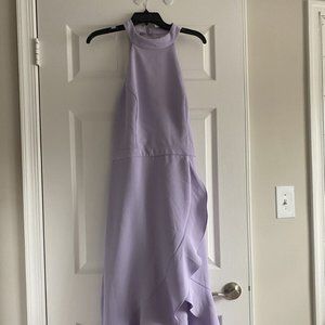 Aqua Brand Lavender Hi-Lo Ruffle Gown prom bridesmaid